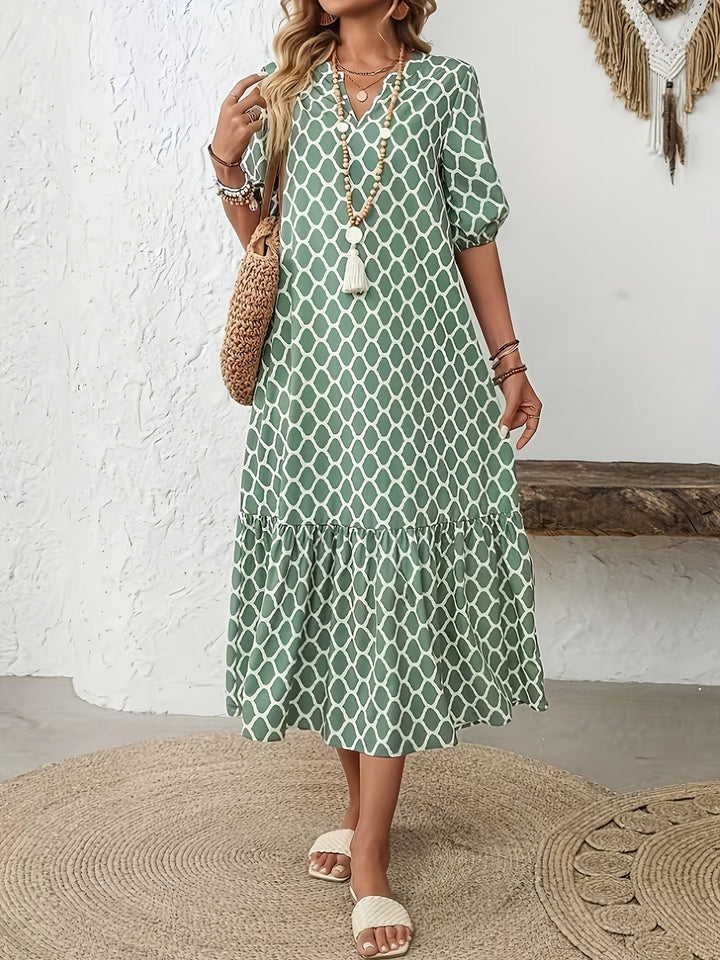PHYLLIS | Geometric Print Maxi Dress