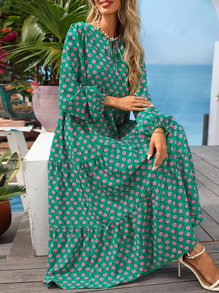 CYNTHIA | Ruffle Hem V-Neck Dress