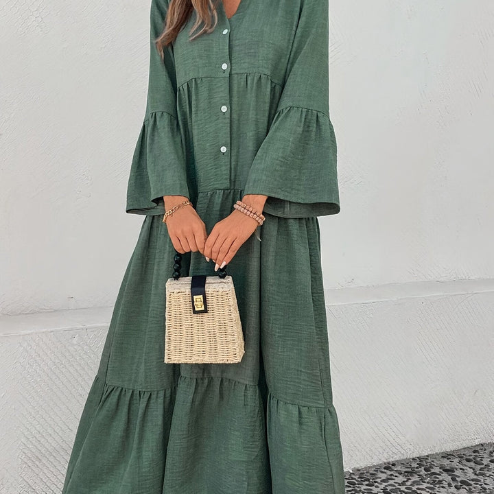 MARCIA | Button A-Line Flared Dress