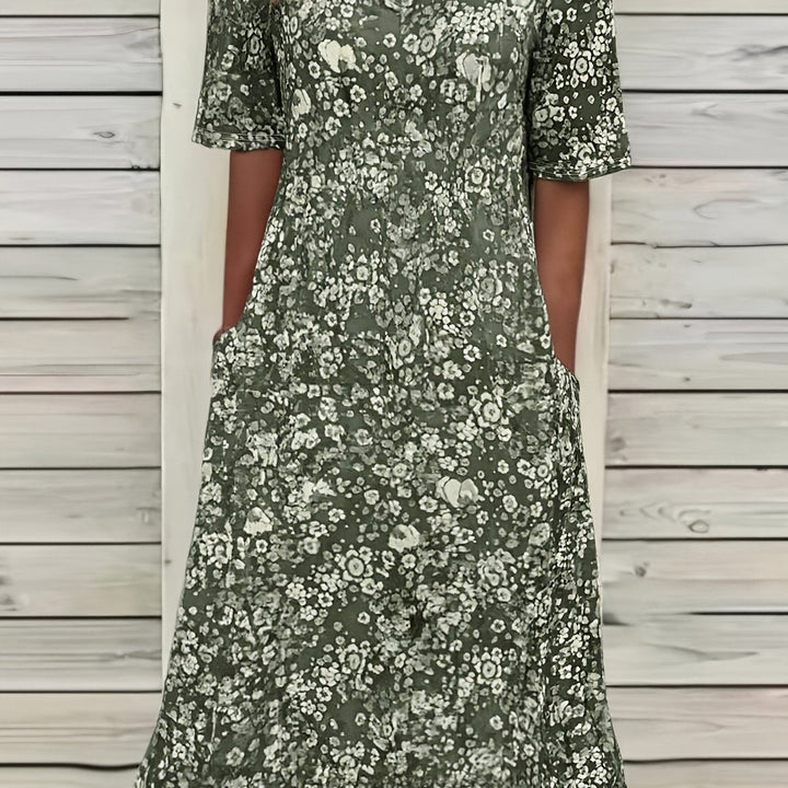LAURA | Gentle Floral Midi Dress