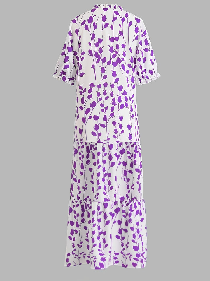 KIMBERLY | V-Neck Printed Maxi Dress