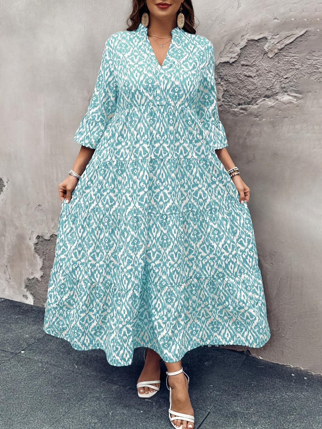 TERESA | Bell Sleeve Printed Dress