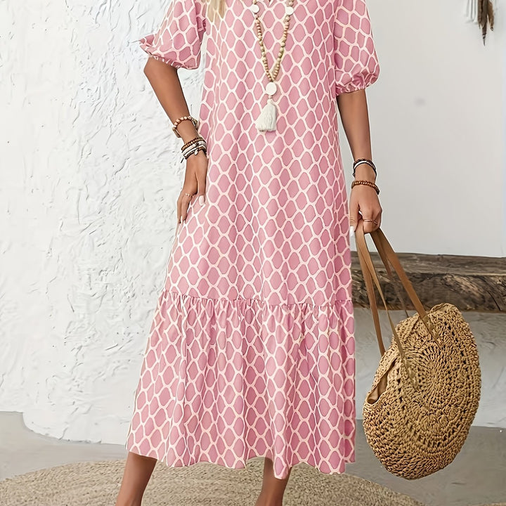 PHYLLIS | Geometric Print Maxi Dress