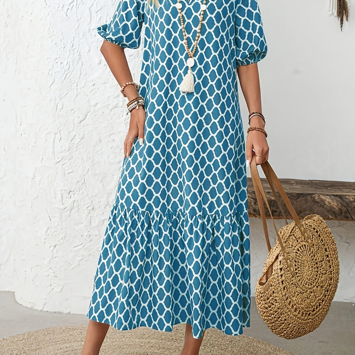 PHYLLIS | Geometric Print Maxi Dress