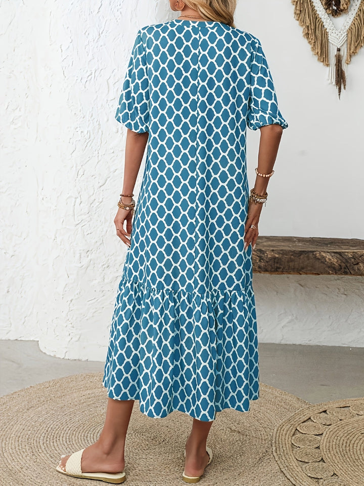 PHYLLIS | Geometric Print Maxi Dress