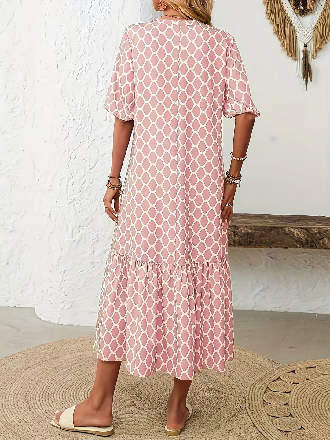 PHYLLIS | Geometric Print Maxi Dress