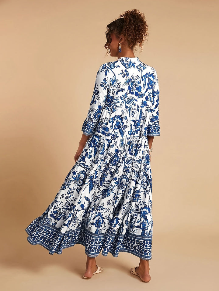 JEANETTE | Tropical Print Long Dress