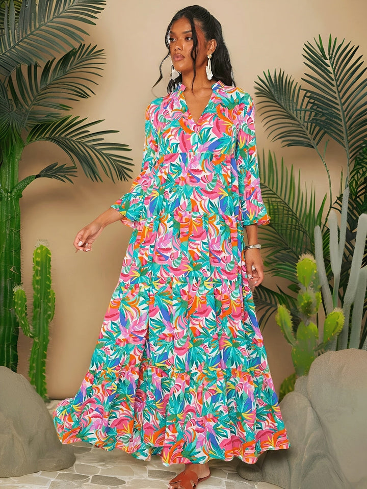 JEANETTE | Tropical Print Long Dress