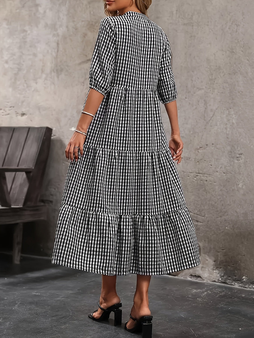 RENEE | Soft Plaid A-Line Dress
