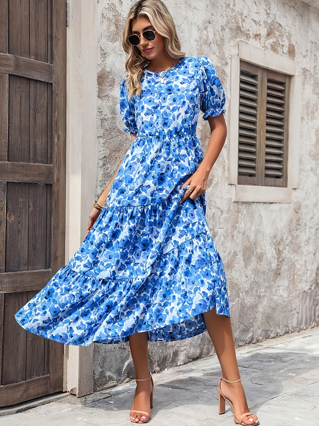 MAUREEN | Layered Puff Sleeve Dress