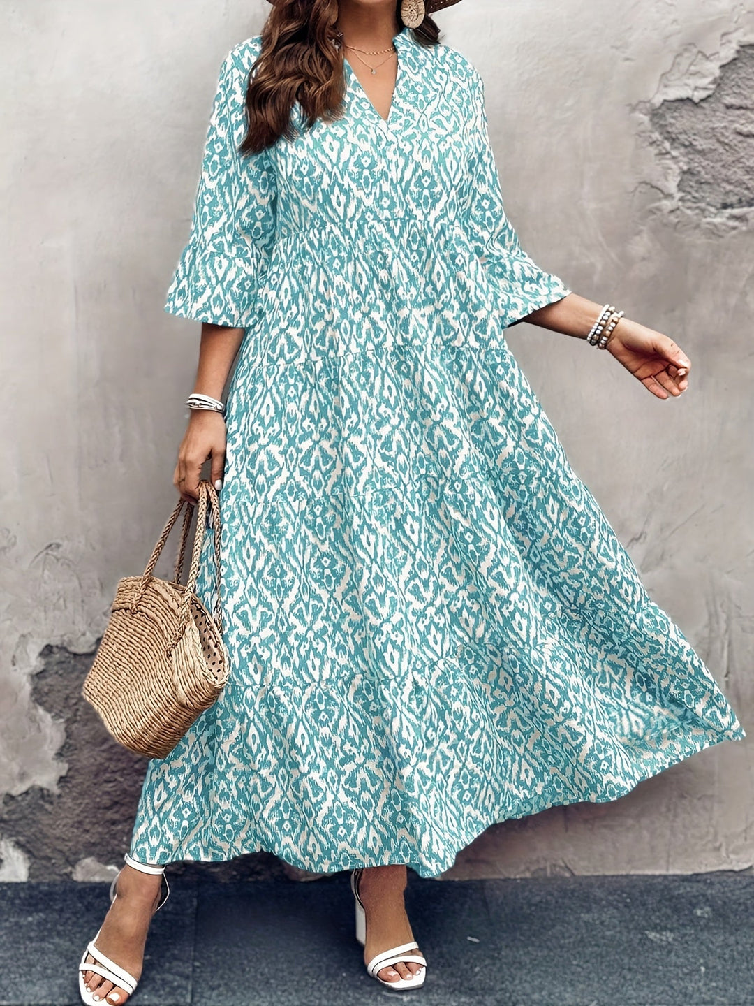 TERESA | Bell Sleeve Printed Dress
