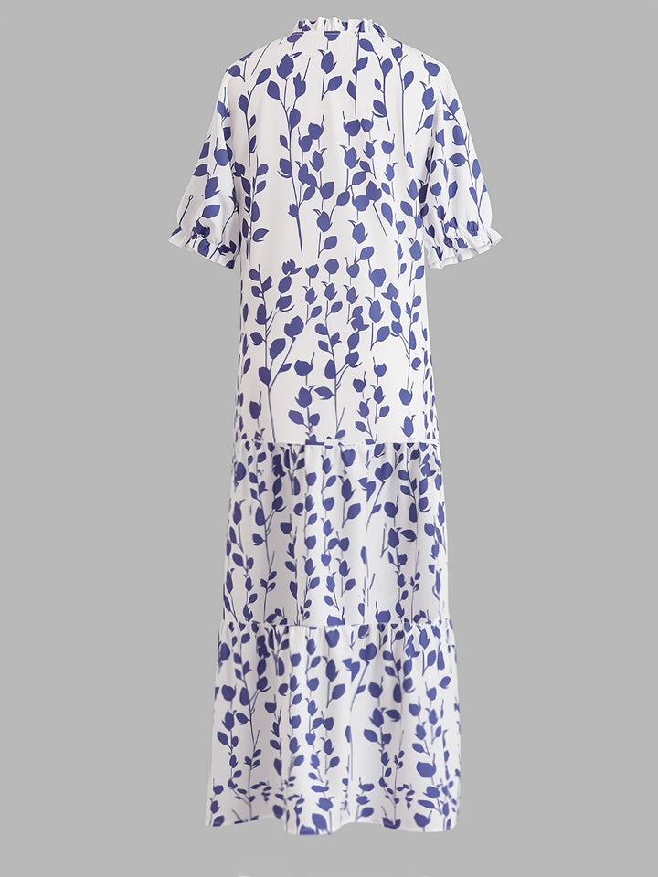 KIMBERLY | V-Neck Printed Maxi Dress