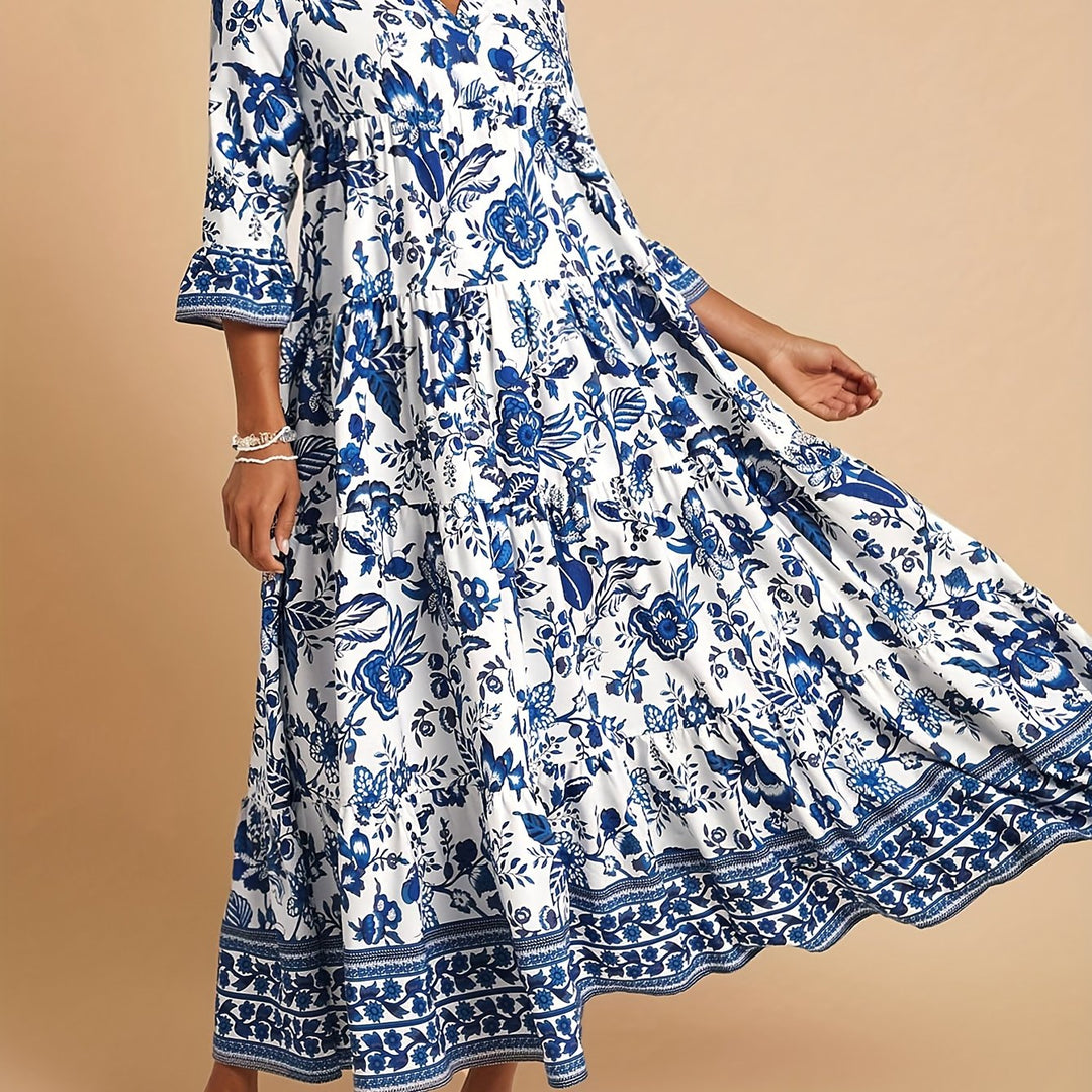 JEANETTE | Tropical Print Long Dress