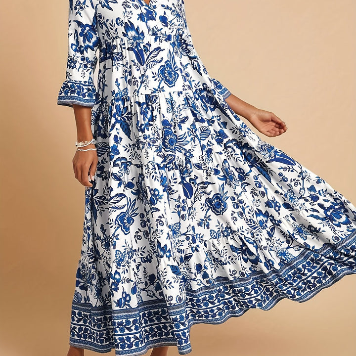 JEANETTE | Tropical Print Long Dress