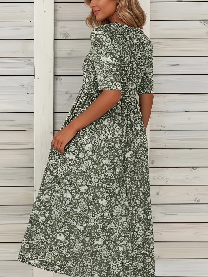 LAURA | Gentle Floral Midi Dress