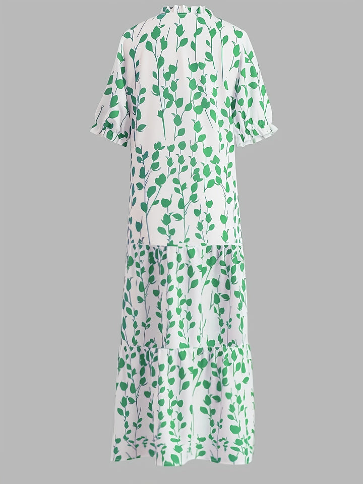 KIMBERLY | V-Neck Printed Maxi Dress
