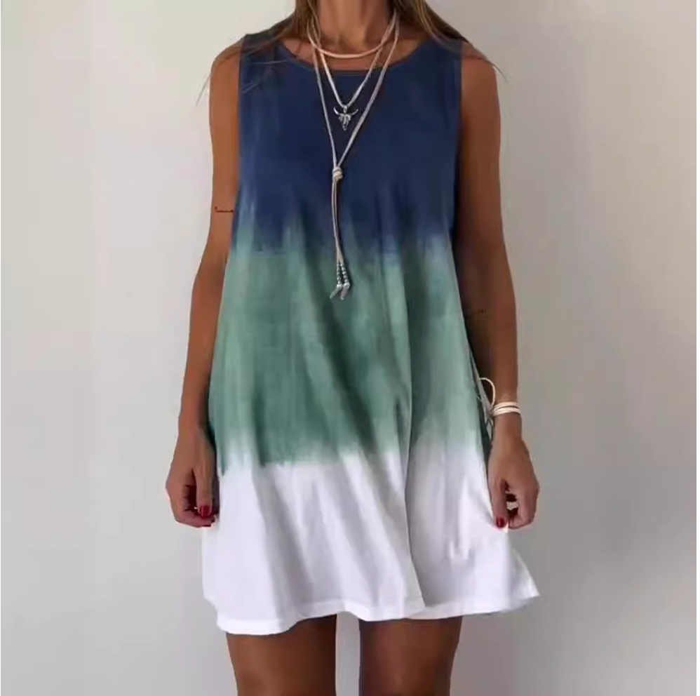 Josie - Mini Dress with Gradient Tie Dye Print