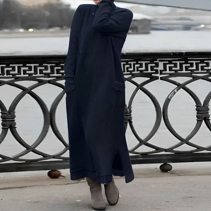 Mara Knitted Maxi Dress – Cozy Long Sleeve Oversized Winter Dress