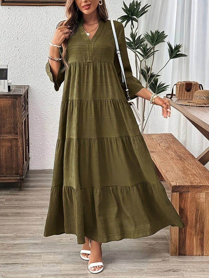 JEAN | Solid Ruffle Hem Dress