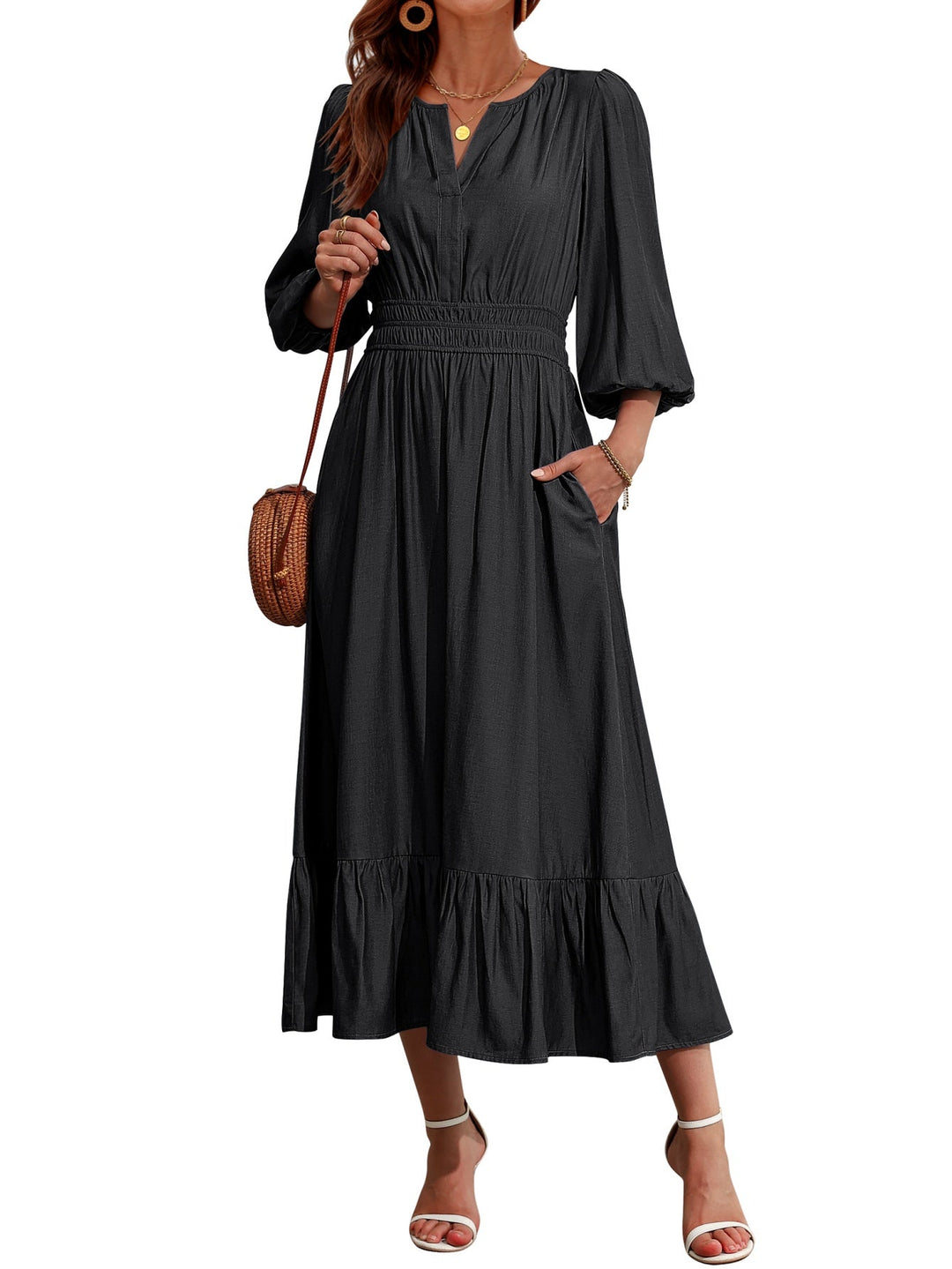 GAIL | Tiered Pocket Maxi Dress