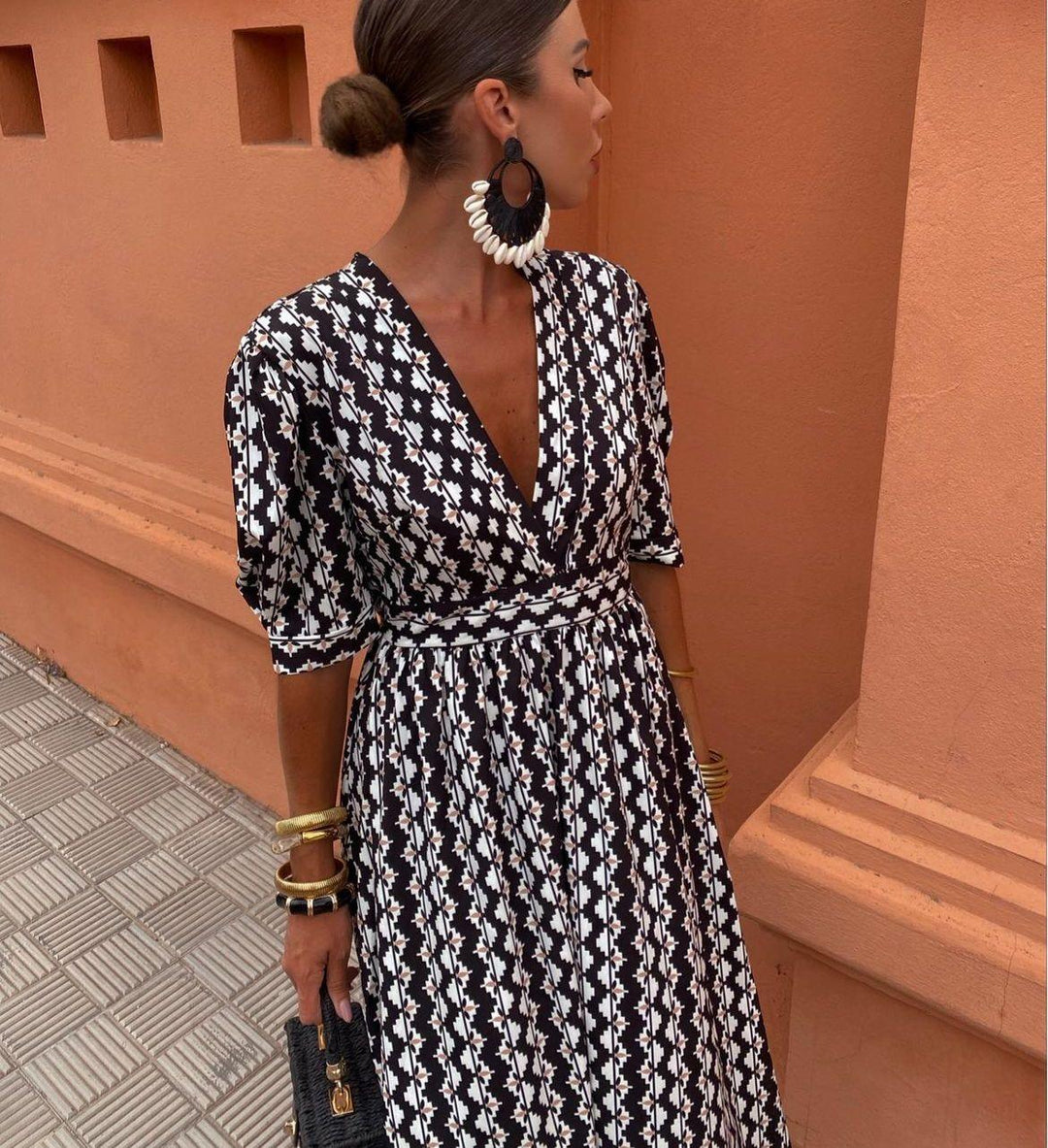 Enrika™ | Ethnic Print Summer Dress