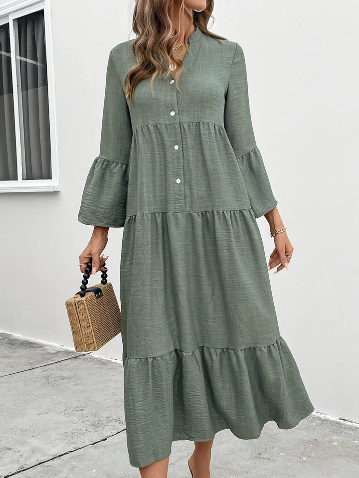 MARCIA | Button A-Line Flared Dress
