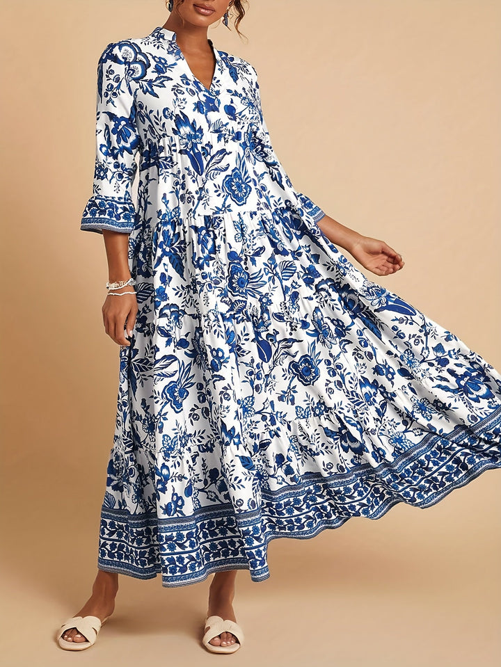 JEANETTE | Tropical Print Long Dress