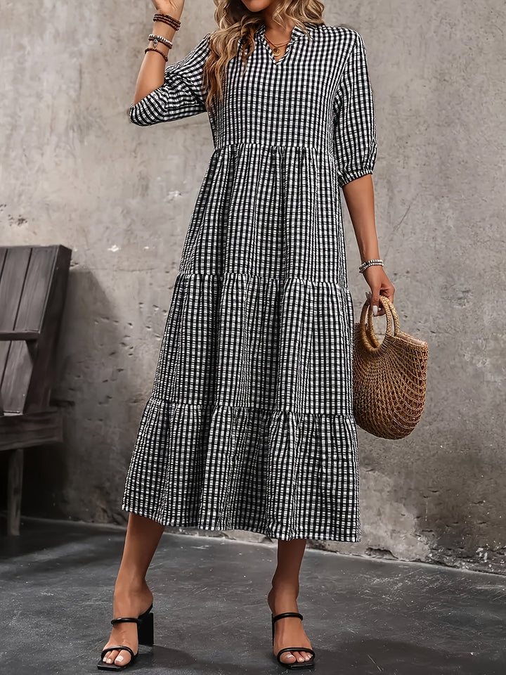 RENEE | Soft Plaid A-Line Dress