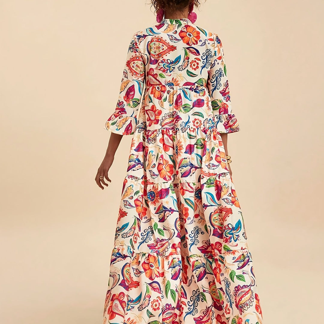 JEANETTE | Tropical Print Long Dress