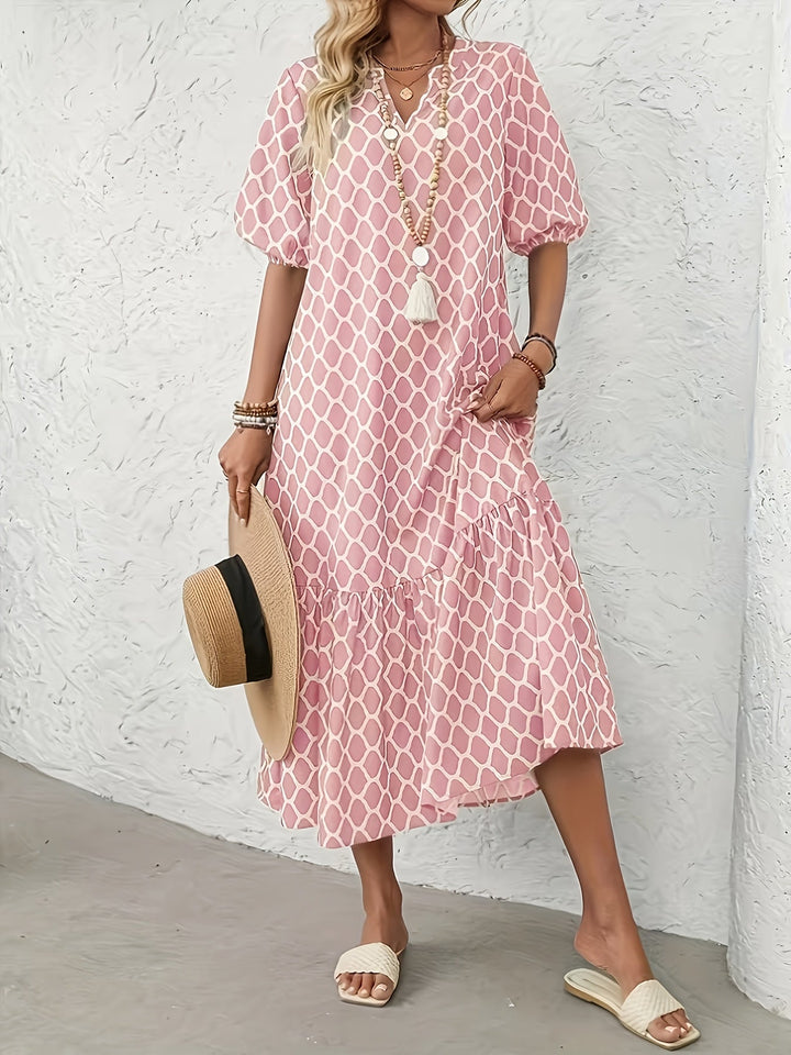 PHYLLIS | Geometric Print Maxi Dress