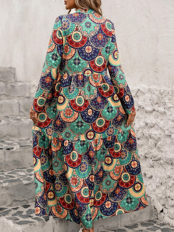 YVONNE | Heritage Print Long Sleeve Maxi