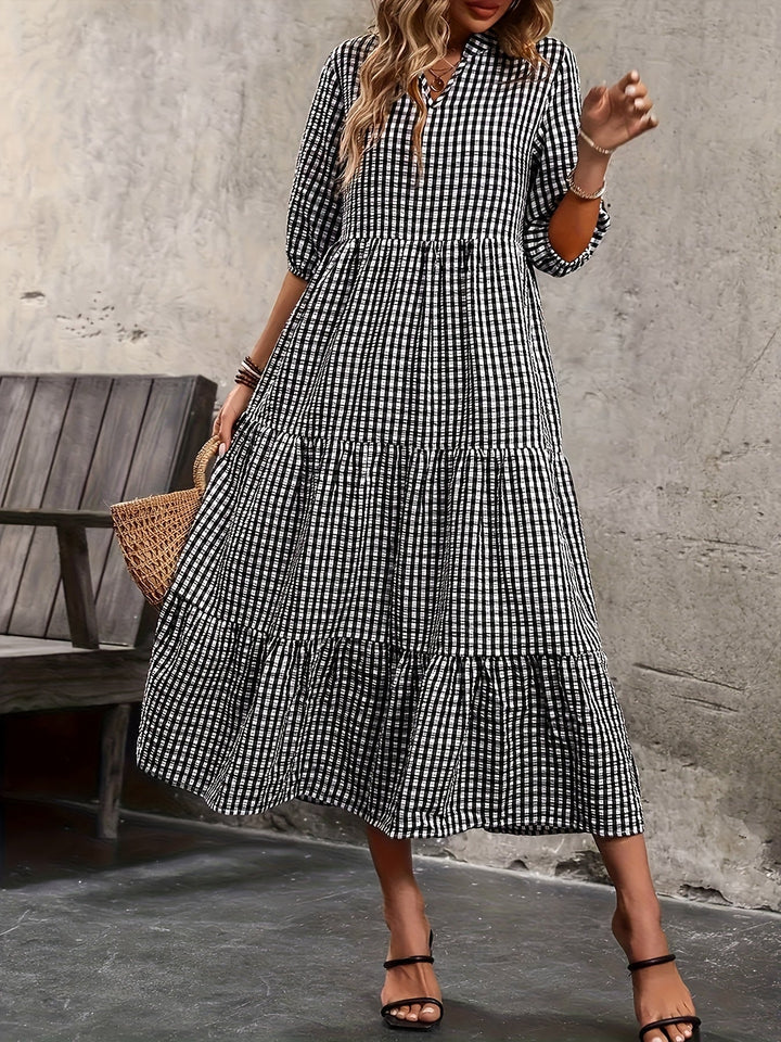 RENEE | Soft Plaid A-Line Dress
