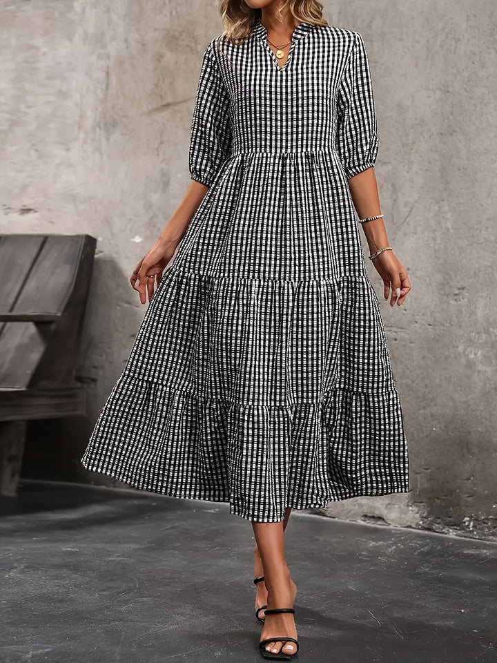 RENEE | Soft Plaid A-Line Dress