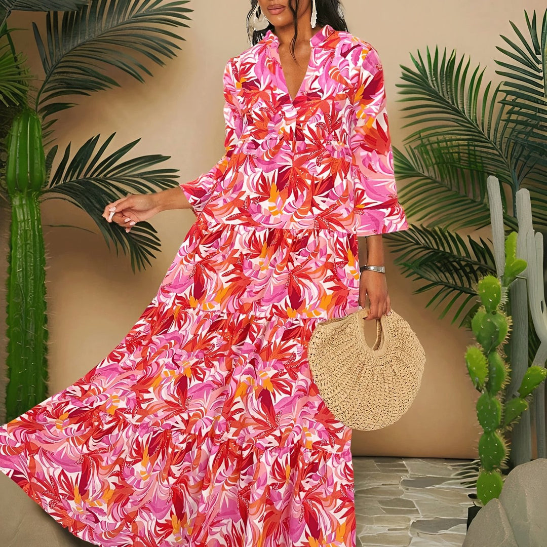 JEANETTE | Tropical Print Long Dress