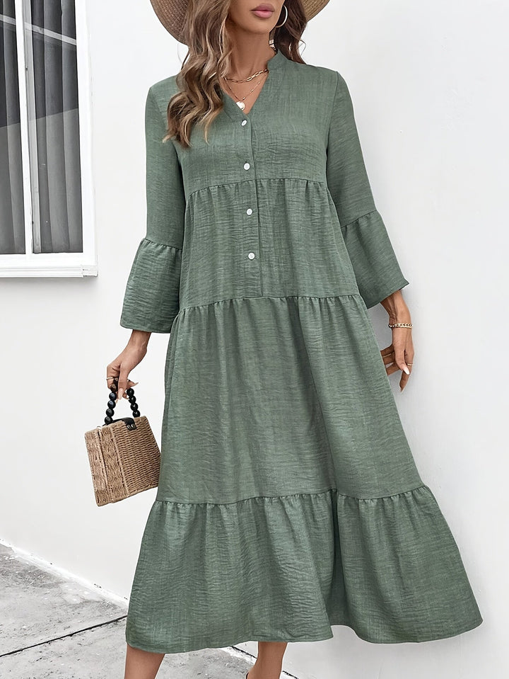 MARCIA | Button A-Line Flared Dress
