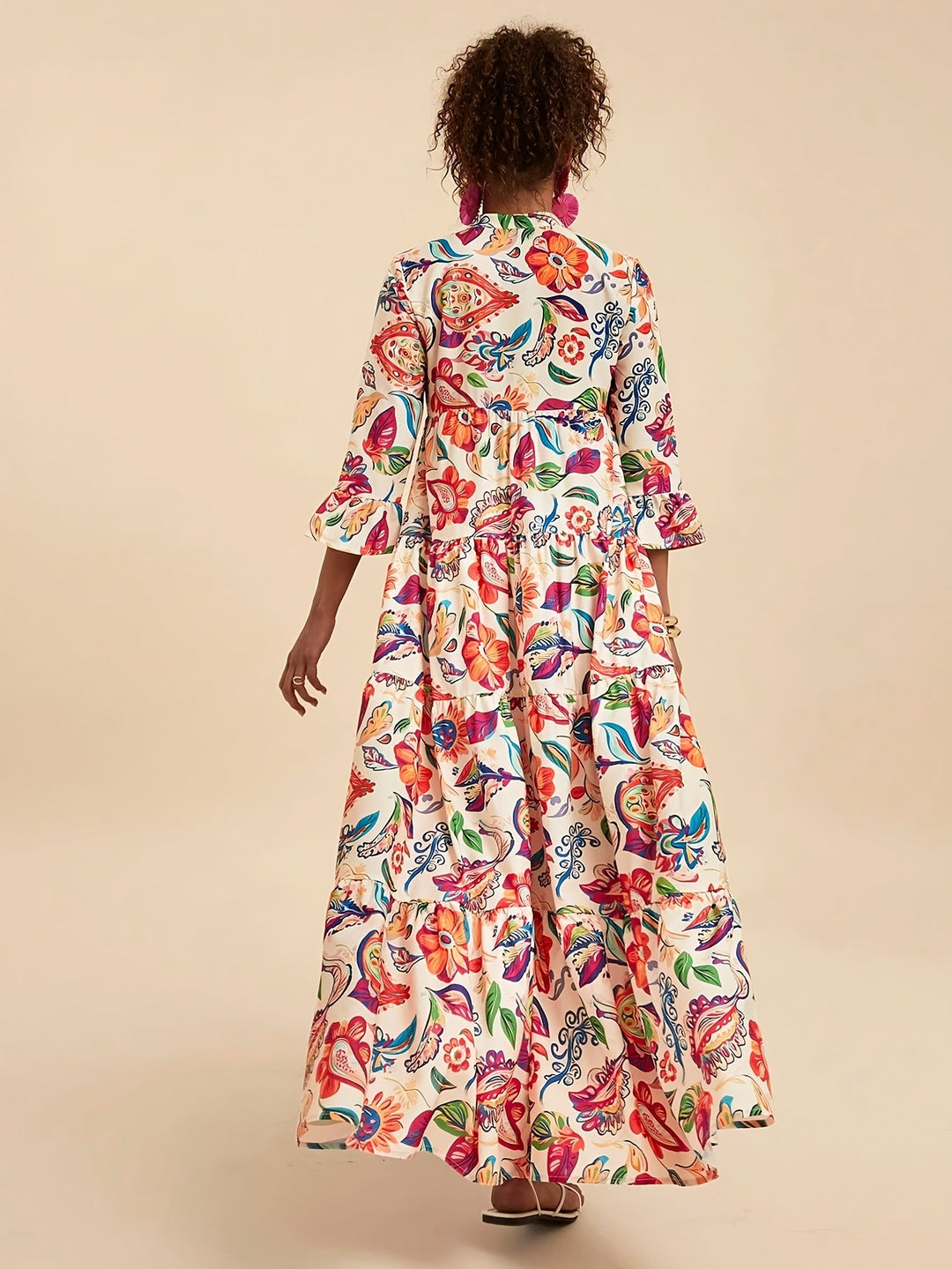 JEANETTE | Tropical Print Long Dress