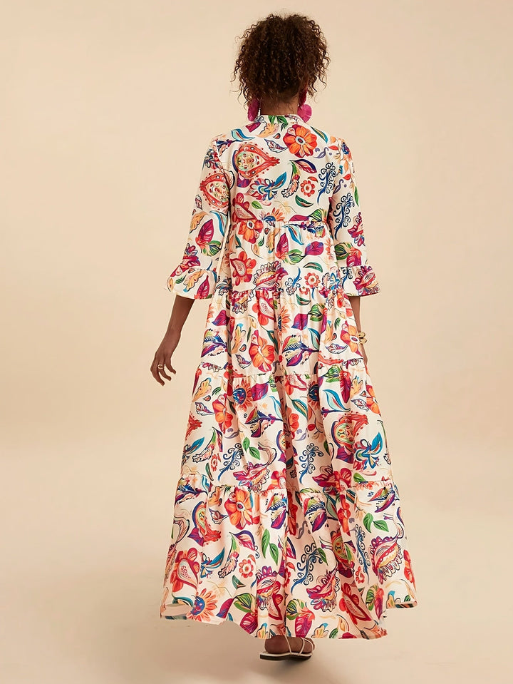 JEANETTE | Tropical Print Long Dress