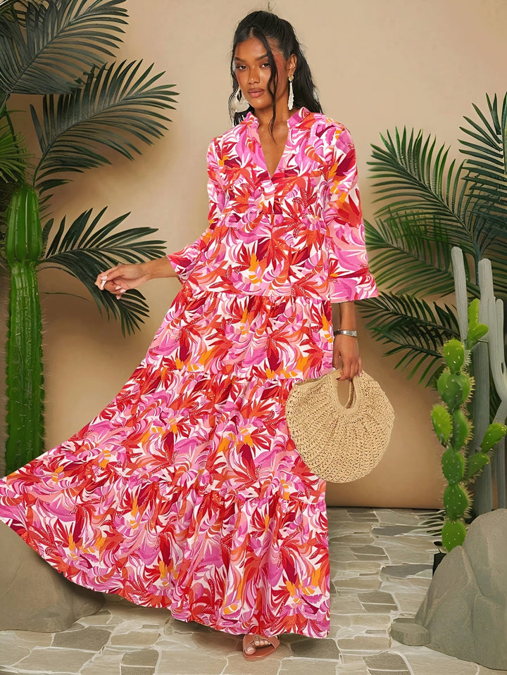 JEANETTE | Tropical Print Long Dress