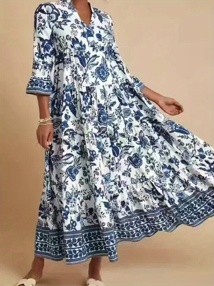 JEANETTE | Tropical Print Long Dress