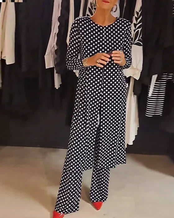 Greta | Polka Dot Ensemble with Feminine Charm